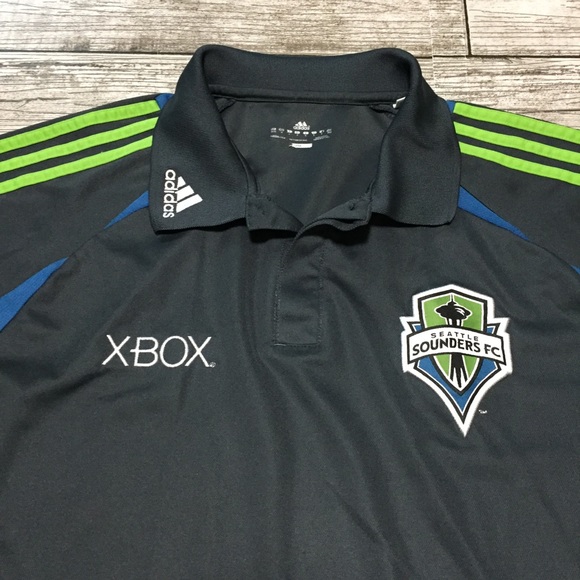Adidas Seattle Sounders Fc Xbox Polo Shirt Men’s M Gray Green Formotion MLS - Picture 5 of 9